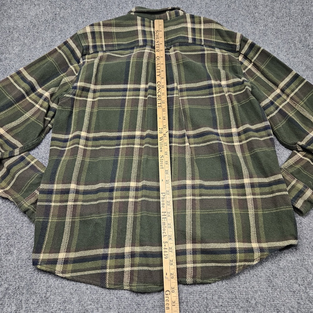 Orvis‎ Flannel Shirt Mens XL Green Plaid Cotton Button Down Outdoor Casual L/S - Picture 6 of 7